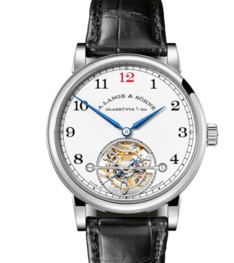 A Lange Sohne 1815 TOURBILLON Replica Watch White Platinum with enamelled copper-dial in white 730.079