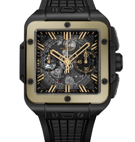 HUBLOT Square Big Bang Unico Ceramic Magic Gold Replica Watch 821.CM.0130.RX