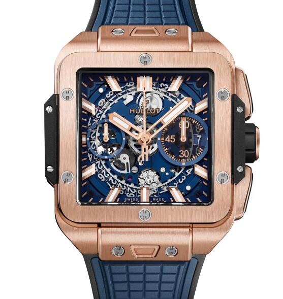 HUBLOT Square Bang Unico King Gold Blue Replica Watch 821.OX.5180.RX-SD