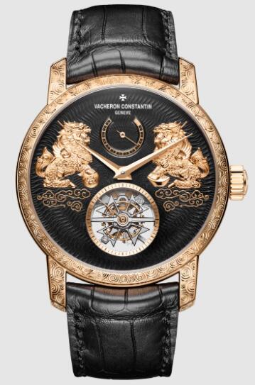 Vacheron Constantin Traditionnelle tourbillon pink gold Replica Watch 89000/000R-B645