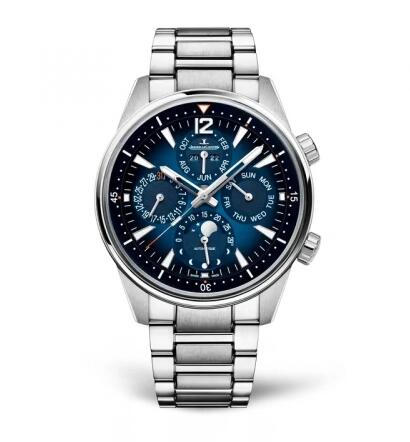 Jaeger-LeCoultre Polaris Perpetual Calendar Stainless Steel Blue Bracelet Replica Watch 9088180
