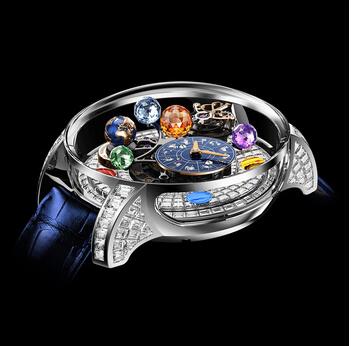 Jacob & Co. Astronomia Solar Baguette Jewelry Planets Zodiac White Gold replica watch AS910.30.BD.BD.A