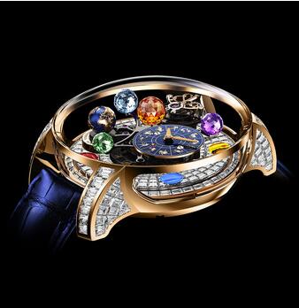 Jacob & Co. Astronomia Solar Baguette Jewelry Planets Zodiac Rose Gold replica watch AS910.40.BD.BD.A
