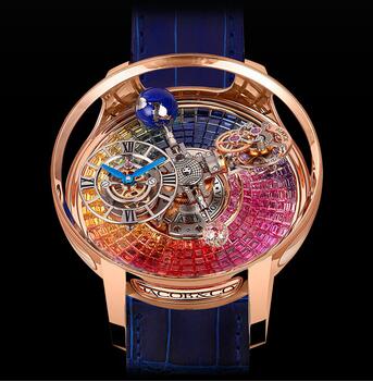 Jacob & Co. Astronomia Tourbillon Baguette Rainbow Sapphires replica watch AT100.40.AC.UR.A