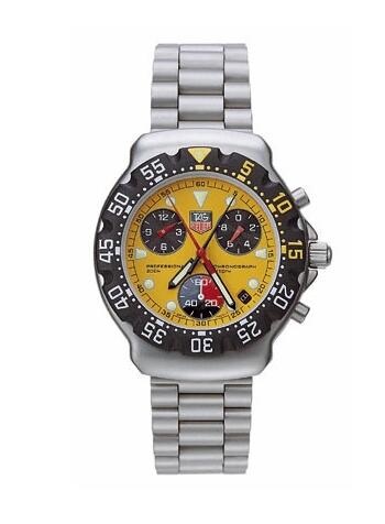 TAG Heuer Formula 1 Chronograph Quartz Stainless Steel Yellow Bracelet CA1213.BA0493 Replica Watch