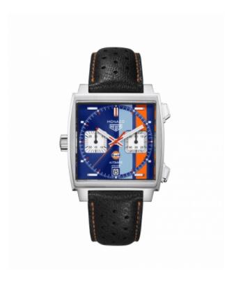 Replica TAG Heuer Monaco Calibre 11 Stainless Steel Blue Gulf 50th Anniversary Watch CAW211T.FC6440