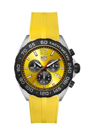 TAG Heuer Formula 1 Quartz Chronograph Stainless Steel Yellow Replica Watch CAZ101AM.FT8054