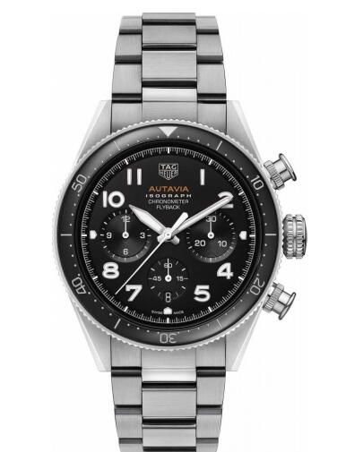 TAG Heuer Autavia Heuer 02 Isograph Stainless Steel Black Bracelet Replica Watch CBE5113.BA0650