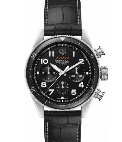 TAG Heuer Autavia Heuer 02 Isograph Stainless Steel Black Strap Replica Watch CBE5113.FC8279