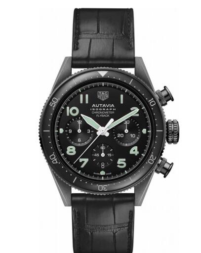 TAG Heuer Autavia Heuer 02 Isograph Stainless Steel Black Bracelet Replica Watch CBE5115.FC8280