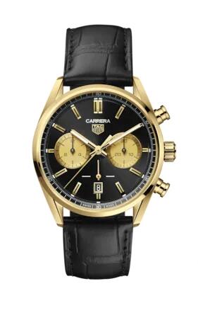 TAG Heuer Carrera Calibre Heuer 02 42 Yellow Gold Black Replica Watch CBN2044.FC8313