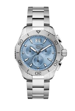 TAG Heuer Aquaracder Professional 200 Quartz Chronograph Big Date Stainless Steel Ice Blue Replica Watch CBP1112.BA0627