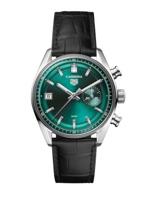 TAG Heuer Carrera Chronograph Dato Glass Box Stainless Steel Green Replica Watch CBS2211.FC6545