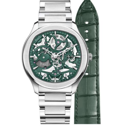 Replica Piaget Polo skeleton watch green G0A47008