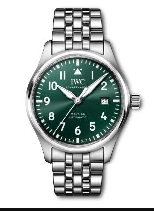 IWC Pilot's Watch Mark XX Stainless Steel Green Bracelet Replica Watch IW328206