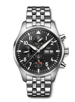 IWC Pilot's Watch Chronograph Stainless Steel Black Replica Watch IW378002