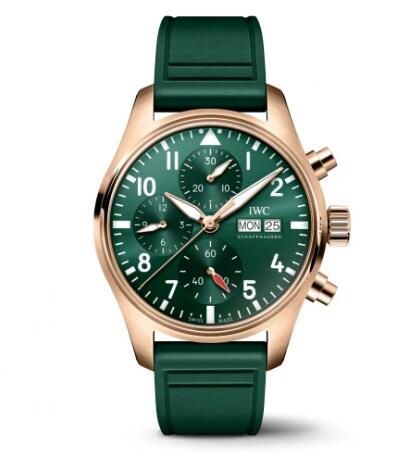 IWC Pilot's Watch Chronograph 41 Red Gold Green Replica Watch IW388110