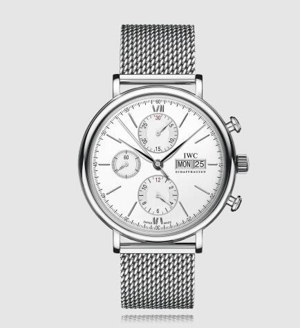 IWC Portofino Chronograph Stainless Steel Silver Milanese Replica Watch IW391032