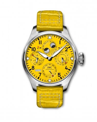 IWC Big Pilot's Watch Perpetual Calendar Platinum Yellow Replica Watch IW503602