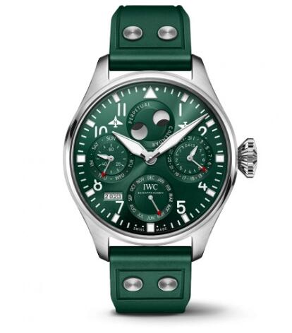 IWC Big Pilot's Watch Perpetual Calendar Stainless Steel Green Replica Watch IW503608