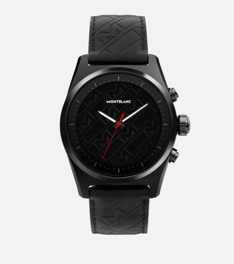 Montblanc Summit Lite Aluminum Black and Leather Strap x Montblanc UltraBlack Replica Watch MB129122