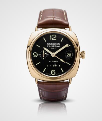 Replica Panerai Radiomir 10 Days GMT Pink Gold 45mm Watch PAM00273