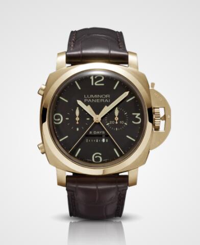 Replica Panerai Luminor 1950 Rattrapante 8 Days Oro Rosa 47mm Watch PAM00319
