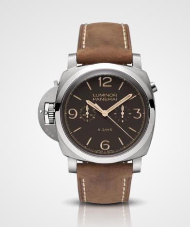 Replica Panerai Luminor 1950 Chrono Monopulsante Left-Handed 8 Days Titanio 47mm Watch PAM00579