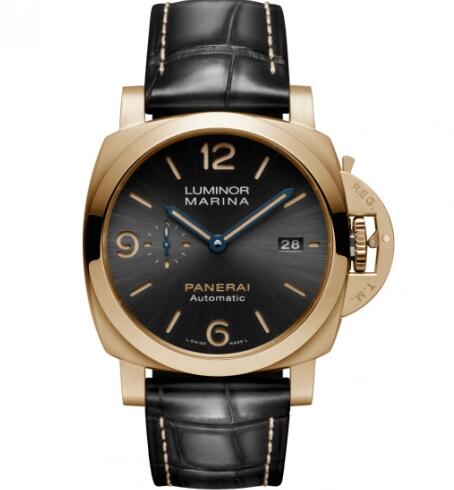 Panerai Luminor 1950 44 3 Days Yellow Gold Grey Replica Watch PAM01115