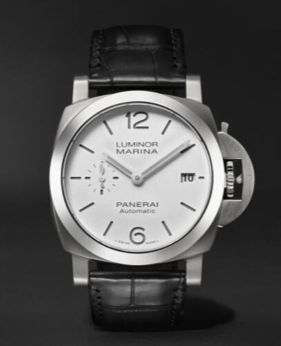 Replica Panerai White Luminor Marina Automatic 40mm Stainless Steel and Alligator Watch PAM01271