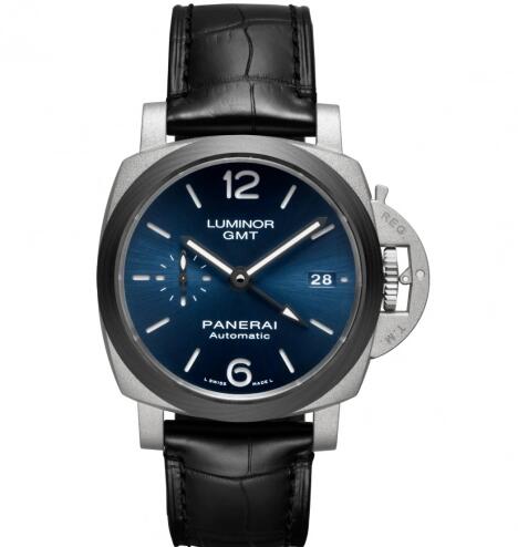 Replica Panerai Luminor 1950 42 GMT Titanium Carbotech Blue Watch PAM01279