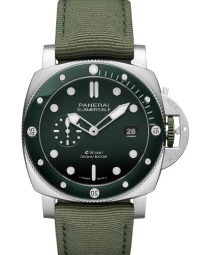 2023 Panerai Submersible QuarantaQuattro eSteel Verde Smeraldo Replica Watch PAM01287
