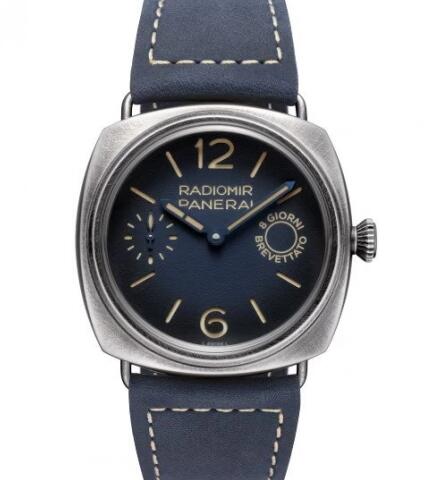 Panerai Radiomir Otto Giorni Patina Steel Blue Replica Watch PAM01348