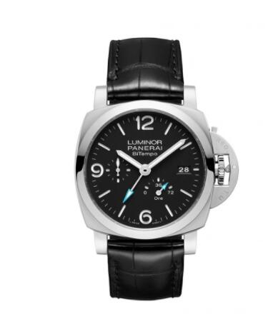 Panerai Luminor 1950 44 BiTempo Stainless Steel Black Replica Watch PAM01360