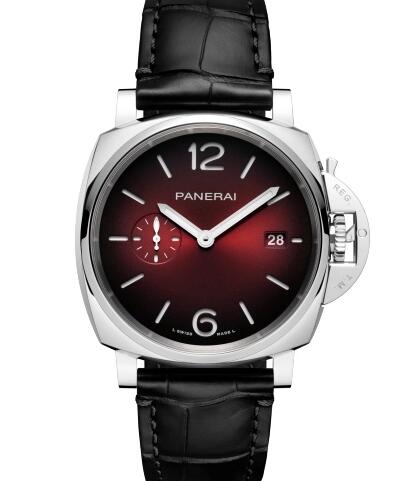 Panerai Luminor Due 42 3 Days Date Stainless Steel Burgundy Replica Watch PAM01424