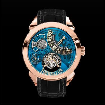 Jacob & Co. Palatial Flying Tourbillon Jumping Hour Rose Gold (Blue Mineral Crystal) PT510.40.NS.MB.A Replica Watch