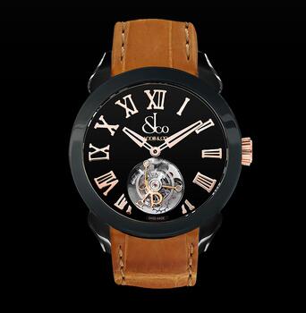 Jacob & Co. Palatial Flying Tourbillon Hours & Minutes Rose Gold (Black Mineral Crystal) PT520.21.NS.BB.A Replica Watch