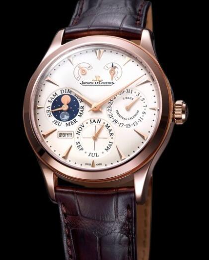 Replica Jaeger Lecoultre Master Eight Days Perpetual 40 Q1612420 Pink Gold - Alligator Bracelet Watch