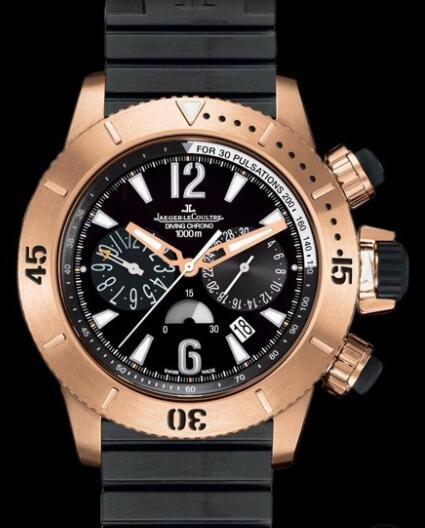Replica Jaeger Lecoultre Master Compressor Diving Chronograph Q1862640 Pink Gold - Rubber Strap Watch