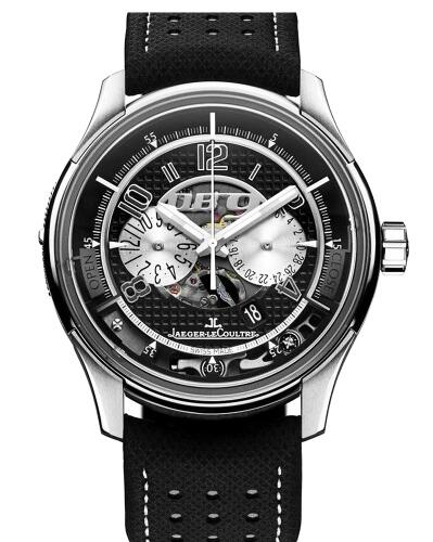 Jaeger Lecoultre Amvox 2 DB9 Transponder in Titanium on Leather Strap with Black & Silver Dial Replica Watch Q192T460
