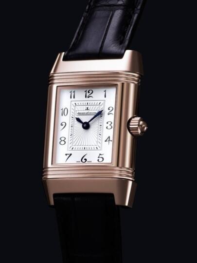 Replica Jaeger Lecoultre Reverso Duetto Watch Q2662420 Pink Gold - Diamonds - Alligator Strap