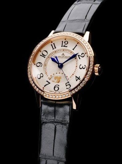 Jaeger-Lecoultre Rendez-Vous Night & Day Replica Watch Q3462521 Pink Gold - Diamonds - Alligator Strap - 29mm