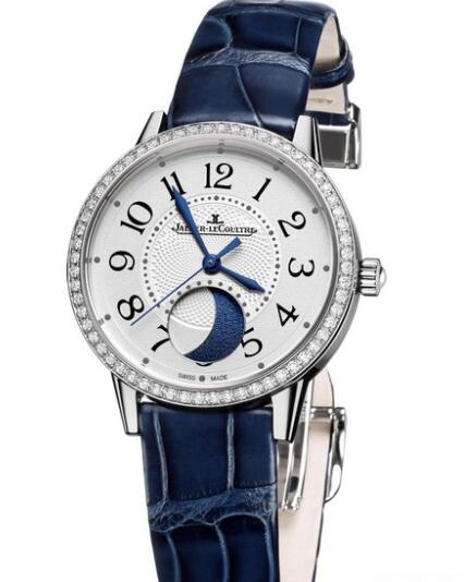 Jaeger-Lecoultre Rendez-Vous Moon Medium Replica Watch Q3578420 Stainless steel - Diamonds - Strap Alligator