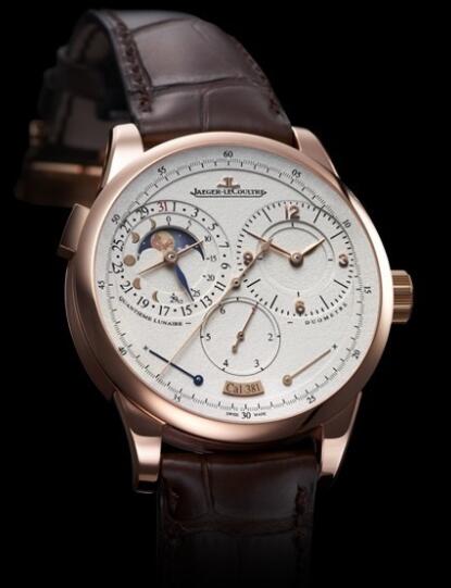 Replica Jaeger-LeCoultre Duomètre à Quantième Lunaire 40.5 Q6042521 Pink Gold - Alligator Bracelet Watch
