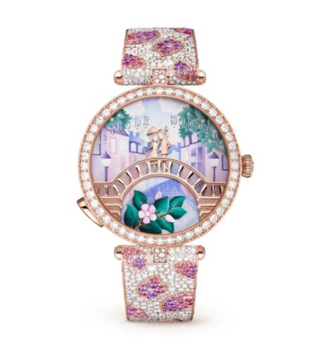 Replica Van Cleef & Arpels Lady Arpels Pont des Amoureux Printemps watch VCARO8U000