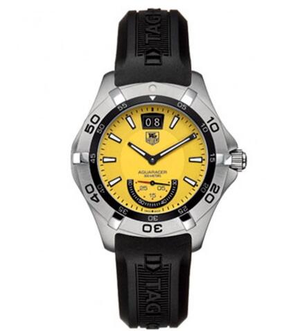 TAG Heuer Aquaracer 300M Big Date 41 Stainless Steel Yellow Rubber Replica Watch WAF1012.FT8010