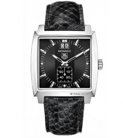 Replica TAG Heuer Monaco Quartz Big Date Stainless Steel Black Python Watch WAW1310.FC6216