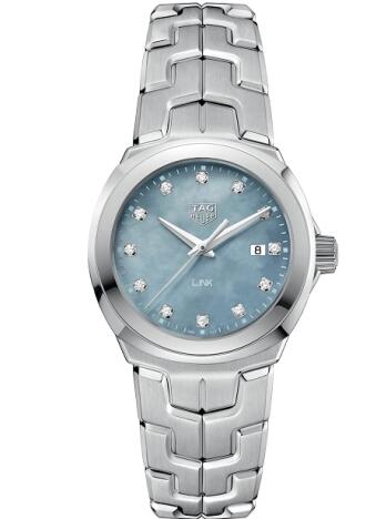 TAG Heuer Link Quartz 32mm Stainless Steel Blue MOP Replica Watch WBC1313.BA0600