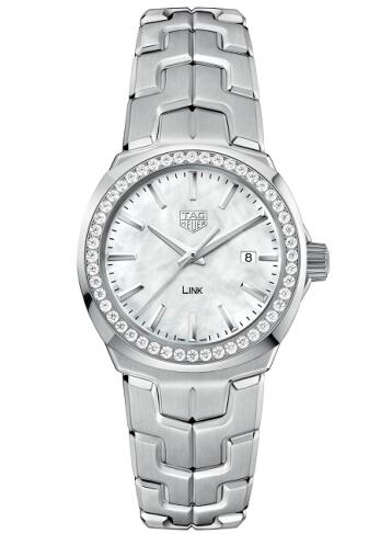 TAG Heuer Link Quartz 32mm Stainless Steel Diamond MOP Replica Watch WBC1314.BA0600