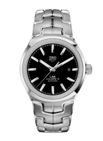 Replica TAG Heuer Link Calibre 5 41 Stainless Steel Black Bracelet Watch WBC2110.BA0603